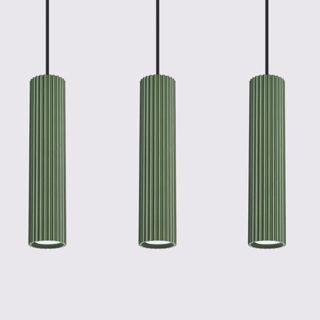 Sollux Lighting Lampa wisząca KARBON 3L zielona oliwka SL.1613
