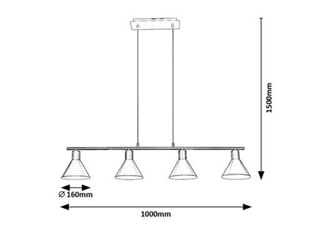 Lampa wisząca Rabalux Alvaro 3160 czarny matowy