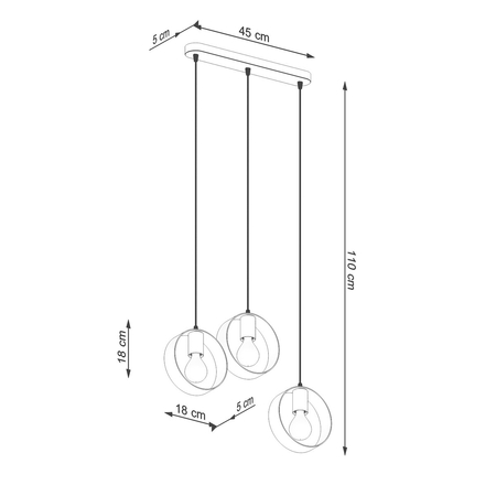 Sollux Lighting Lampa wisząca TRES biała SL.0929