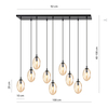 Lampa wisząca ASTRAL 9 Emibig 1267/9 czarny/złoty