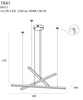 Lampa wisząca Maxlight TRIO 3 3x12WP0311 czarny/chrom