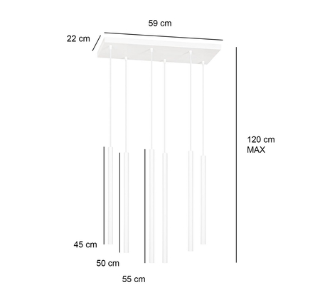 Lampa wisząca SELTER 6 WHITE Emibig 553/6 biały