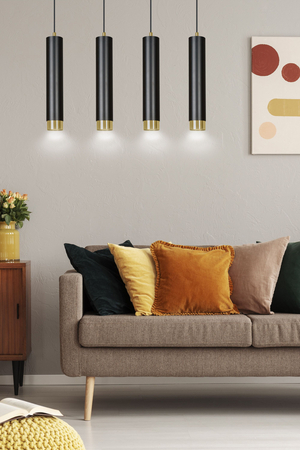 Lampa wisząca KIBO 4 BL/GOLD Emibig 644/4 czarny/złoty