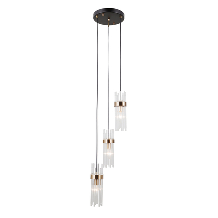 Lampa wisząca Italux Taraso PND-40760-3-BK-HBR Czarny mat, złoty