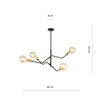 Lampa sufitowa BOLT 4 BLACK GOLD Emibig 1125/4 czarny