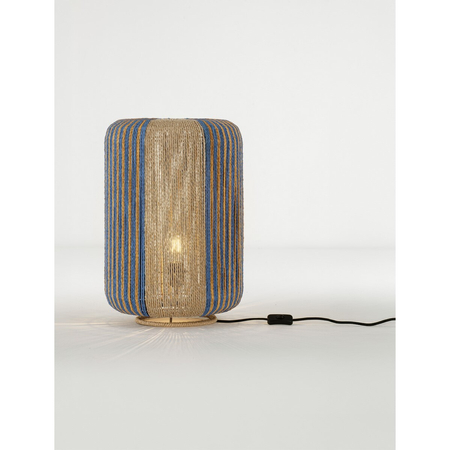 Lampa podłogowa Luces Exclusivas DULERMO LE45352 drewno jasne i ciemne, niebieski