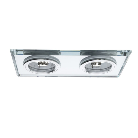 Eko-Light Oczko sufitowe szklane KWADRATOWE 2xGU10 Kolor: SREBNY EKOS919 SREBRNY
