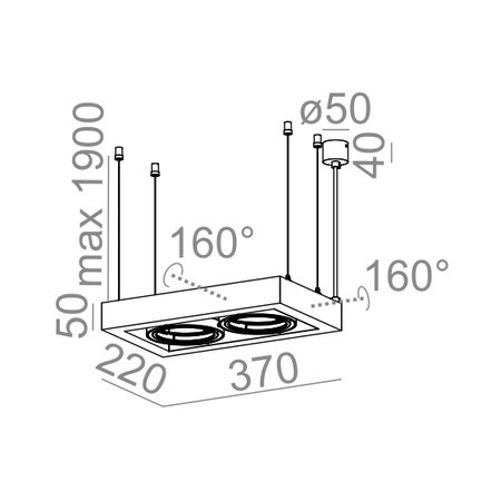 Lampa wisząca AQForm Cadra 111 x 2 Biały Struktura