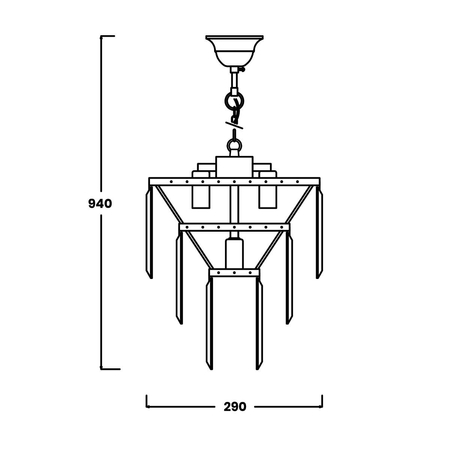 Lampa wisząca Zuma Line 17106/3+1-CHR Amedeo
