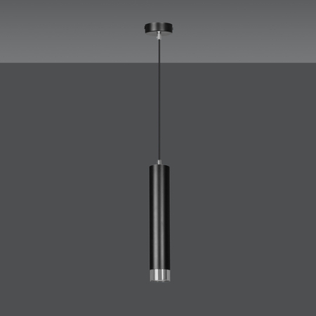 Lampa wisząca KIBO 1 BL/CHROME Emibig 643/1 czarny/chrom