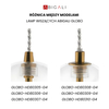 Lampa wisząca Abigali GLOBO G4 ⌀100mm szklana, złote elementy