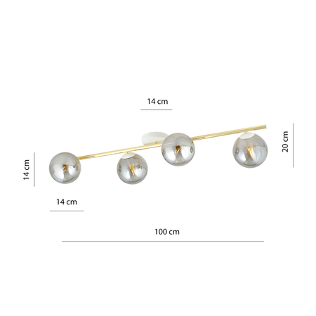 Lampa sufitowa SPLENDI 4 Emibig 1247/4 biały/złoty