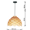 Lampa wisząca Burgo duża 1xE27 drewno LP-101335/1P L