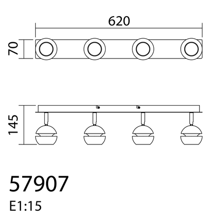 Lampa sufitowa MIC R4 4xGU10 czarny mat, złoty