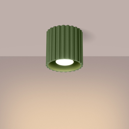Sollux Lighting Plafon AURA 1 zielony oliwkowy GU10 SL.1794