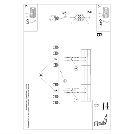 Sollux Lighting Plafon KARBON 6L beżowy SL.1604