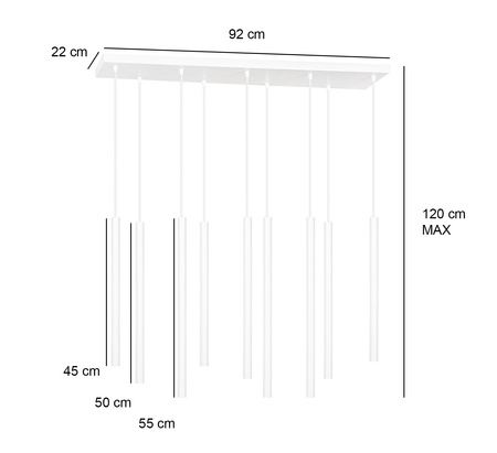 Lampa wisząca SELTER 9 BLACK Emibig 552/9 czarny