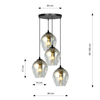 Lampa wisząca ISTAR 4 BL PREMIUM GRAFIT Emibig 680/4PREM czarny