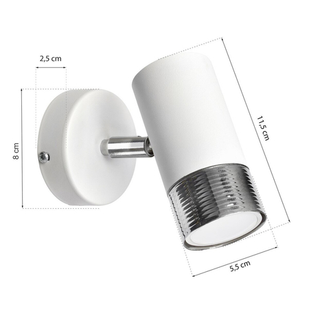 Milagro Kinkiet Dani 1xGU10 Biały/Chrome MLP6225 Biel / Chrom