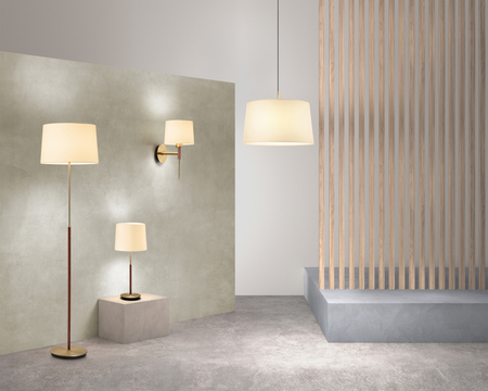 Lampa wisząca JULIETTE W czarny mat, drewniany naturalny 3xE27 (abażur zamawiany osobno)