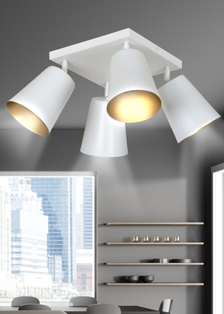 Lampa wisząca PRISM 4 WHITE / GOLD Emibig 407/4 biały/złoty