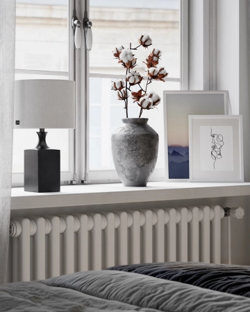 Lampa stołowa By Rydens Woody H41 cm E27 czarny/biały