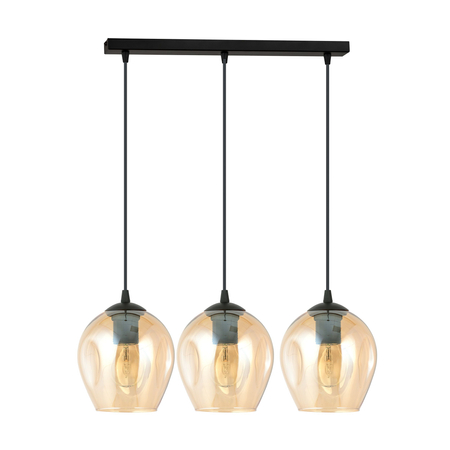 Lampa wisząca ISTAR 3 BL MIODOWY Emibig 677/3 czarny/złoty
