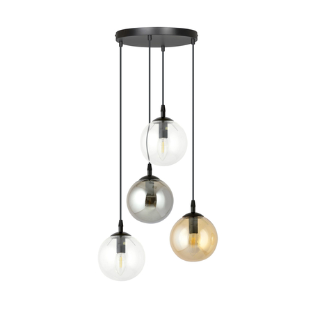 Lampa wisząca COSMO 4 BL PREMIUM MIX Emibig 714/4PREM czarny/złoty