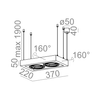 Lampa wisząca AQForm Cadra 111 x 2 Biały Struktura