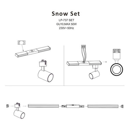 Snow SET 1F 4xGU10 biały LP-737 WH SET