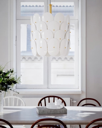 Lampa wisząca By Rydens Omlot Ø50 biały/miedziany