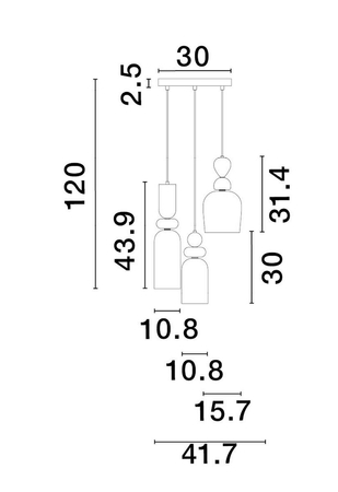 Lampa wisząca Luces Exclusivas BALAM - złoty LE43400