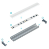 Eko-Light PROFIL ALUMINIOWY SREBRNY TYP T 2m + KLOSZ MLECZNY EKPR5381