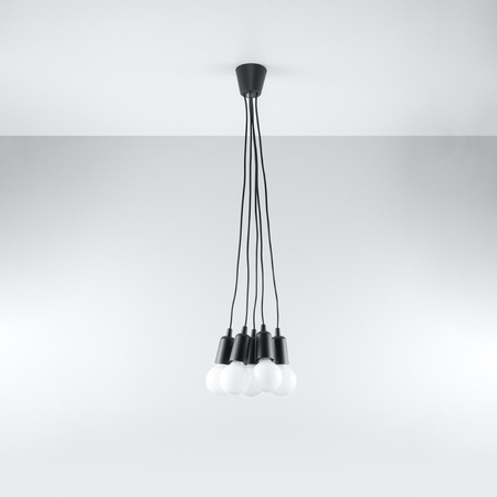 Sollux Lighting Lampa wisząca DIEGO 5 czarna SL.0574