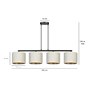 Lampa wisząca HILDE 4 BL WHITE Emibig 1052/4 biały/czarny