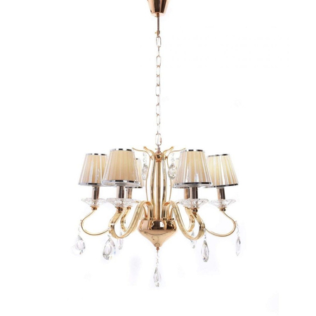 Żyrandol Glamour złoty Lumina Deco LDP-9267-6-GD Finezzia W6