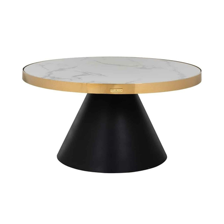 RICHMOND stolik IRONVILLE 50 cm - marmur, metal, MDF, sklejka brzozowa