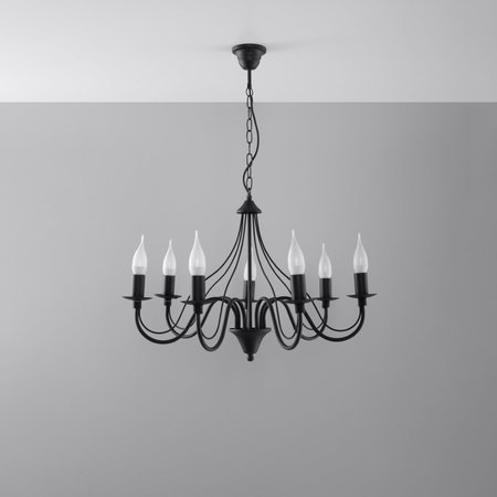 Sollux Lighting Żyrandol MINERWA 7 czarny SL.0219