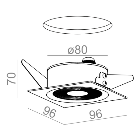 Lampa wpuszczana AQForm Only Square Mini LED 230V Hermetic Recessed Biały Struktura [Ø80 mm otwór montażowy]
