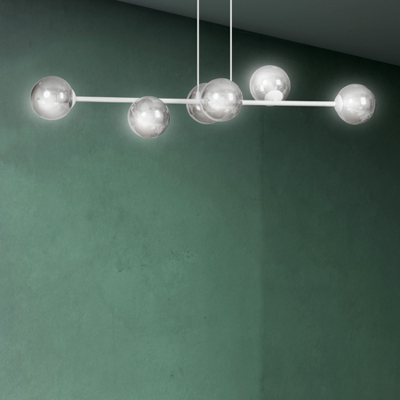 Lampa wisząca ROSSI 6 WH GRAFIT Emibig 878/6 biały/czarny