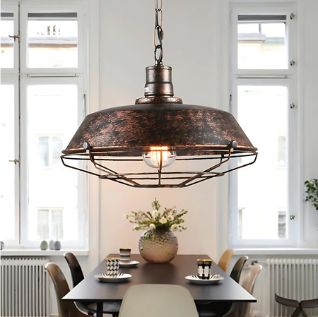 Industrialna Lampa wisząca Abigali Antique E27, miedziany