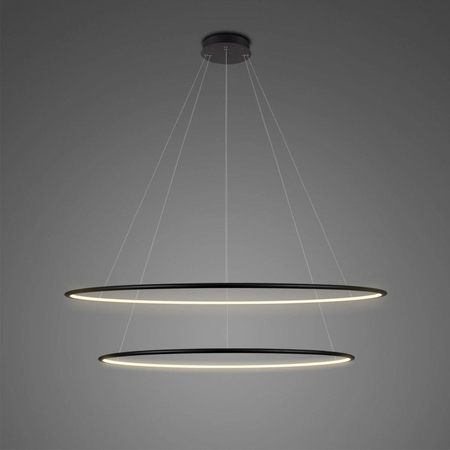 Lampa wisząca Ledowe Okręgi No.2 100cm 3k czarna