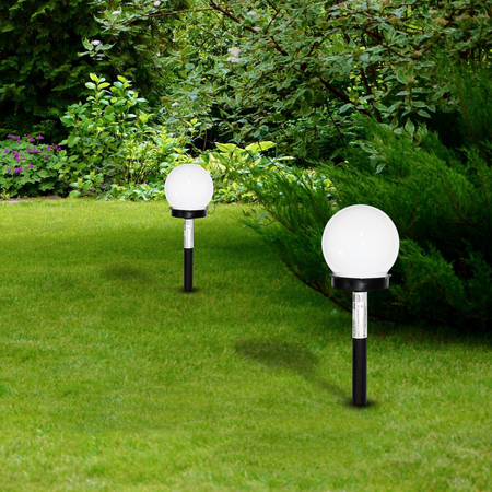 Eko-Light Lampka ogrodowa solarna kulka EKO0595 CZARNY / BIAŁY