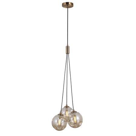 Lampa wisząca Italux Perlos PND-54456-3-HB-AMB Miodowy mosiądz