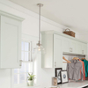 Lampa wisząca Elstead Lighting Baskin szary FE-BASKIN-P-B-PN