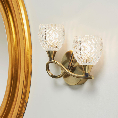 Kinkiet Endon Lighting Boyer BOYER-2WBAB-L mosiądz