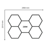 Lampa LED Hexagon Blaupunkt 230W geometryczny panel sufitowy led 4000K CRI90 w kształcie plasta miodu
