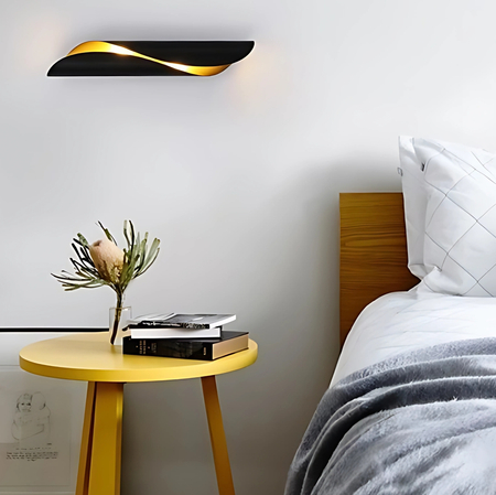 Kinkiet Abigali Drill Czarno-Złoty 2xE14