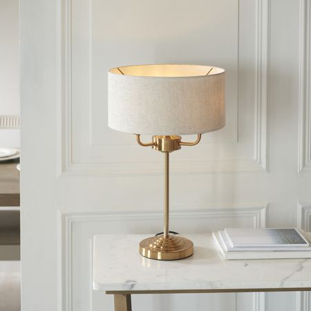 Lampa stołowa Endon Lighting Highclere 110721 mosiądz
