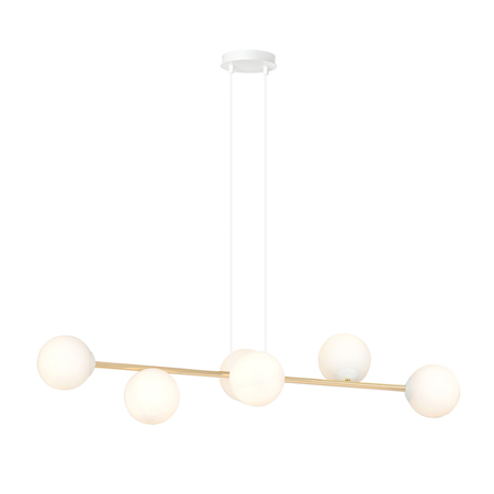 Lampa wisząca GRAVITY 6 Emibig 1242/6 biały/złoty